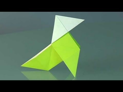 A paper bird, pajarita. Origami step by step