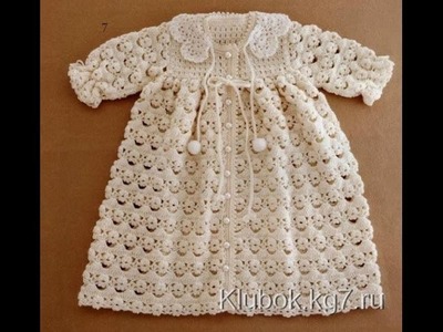 Crochet dress| How to crochet an easy shell stitch baby. girl's dress for beginners 29