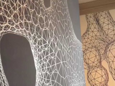 Geometric Biomorphic Wall Drawing Installation Timelapse at PMA