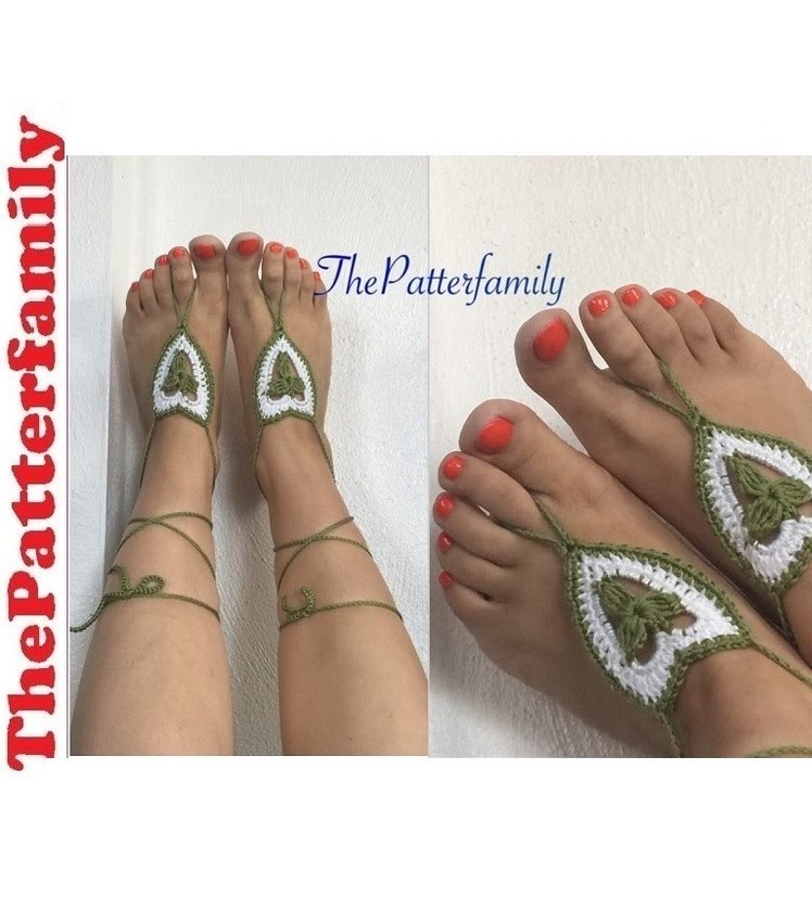 How to Crochet Barefoot Sandals Pattern #4│by ThePatterfamily