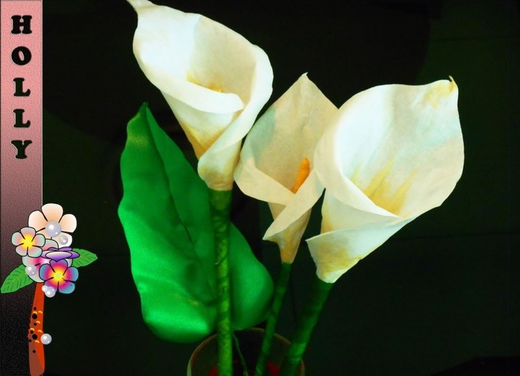How To make paper flowers : Calla Lily | Easy and quick paper flowers tutorial