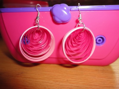How To Make Paper Quilling Earrings - Pink