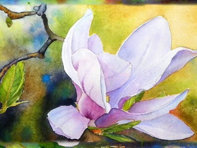 How to Paint the Magnolia Flower, Watercolor Painting, Part 1