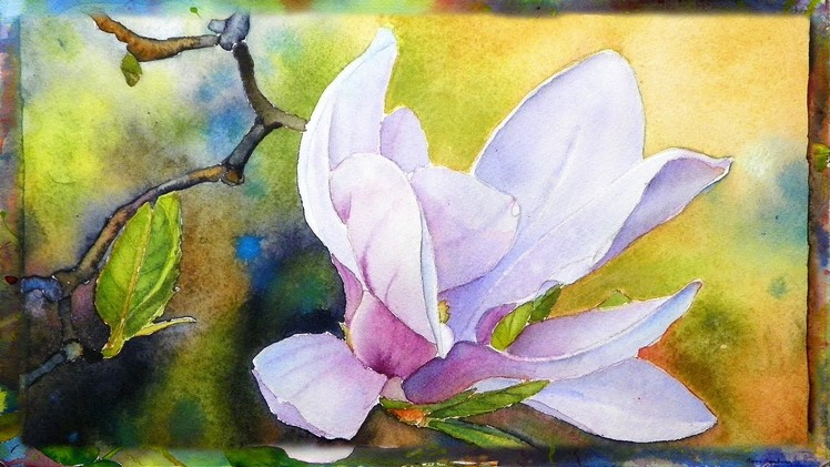 How to Paint the Magnolia Flower, Watercolor Painting, Part 1
