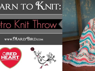 Learn to Knit the Retro Knit Throw in Red Heart Mixology