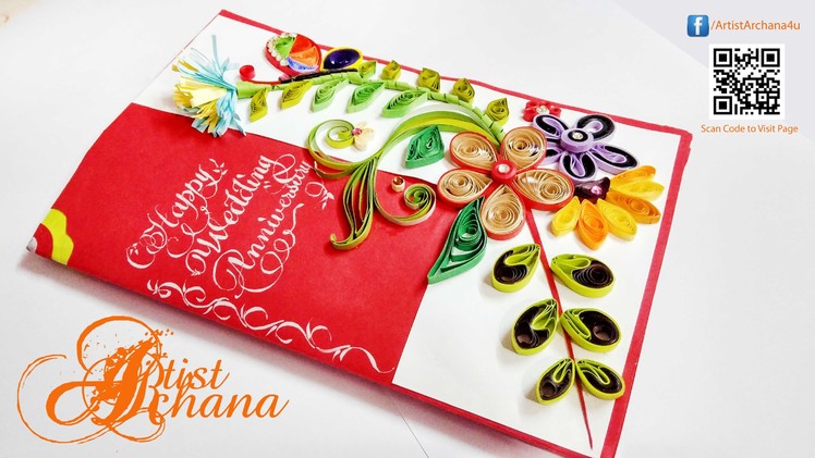 Paper Quilling Greeting Card Custom Made by Artist Archana