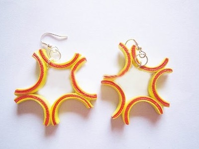 Quilling paper earrings new design | quilling paper Earrings Making Tutorial