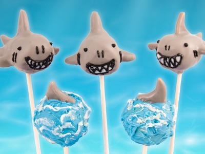 Shark Cake Pops for Shark Week from Cookies Cupcakes and Cardio