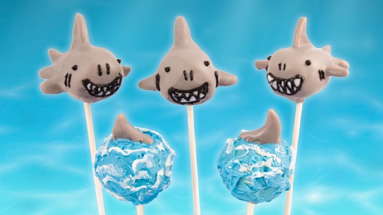 Shark Cake Pops for Shark Week from Cookies Cupcakes and Cardio
