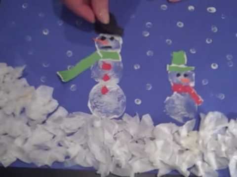 Snowman Craft with Potato Printing from Kit Bennett, AmazingMoms.com