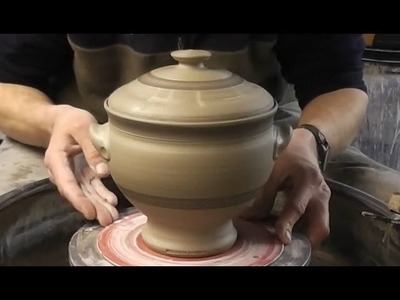 Throwing. Making a Lidded Pottery Soup Tureen. Terrine on the Wheel