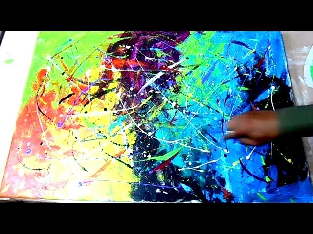 Abstract art painting technique with Acrylic