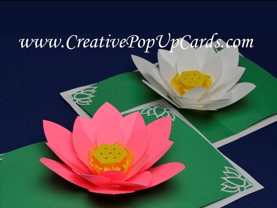 Amazing Mother's Day Lotus Flower Pop Up Card