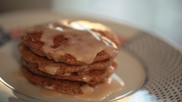 Cinnamon Bun Pancakes Recipe || KIN EATS