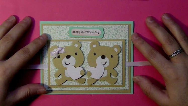 Cricut Create A Critter 2 series Valentine Teddy Bears card #5 cutecardsbychris