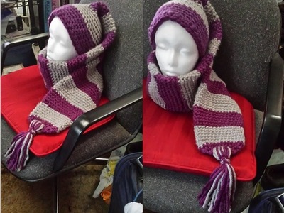 Crochet a long stocking hat