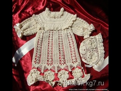 Crochet dress| How to crochet an easy shell stitch baby. girl's dress for beginners 38