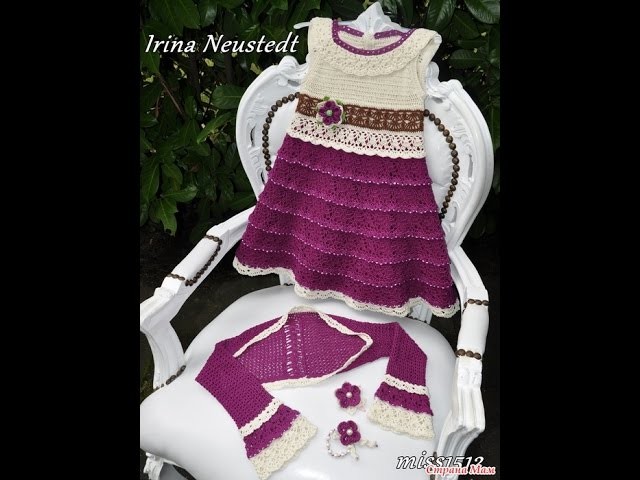 Crochet dress| How to crochet an easy shell stitch baby. girl's dress for beginners 5
