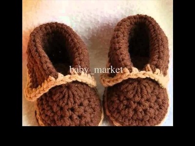 Easy crochet baby booties pattern