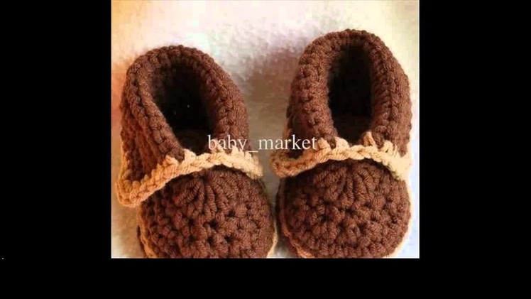 Easy crochet baby booties pattern