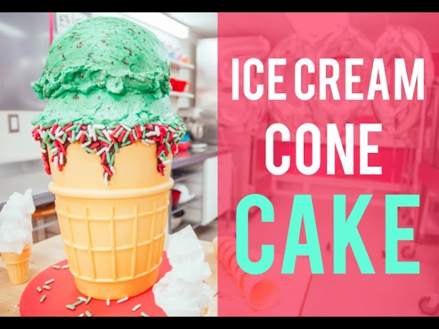 How To Make A Mint Chocolate Chip ICE CREAM CONE. CAKE!