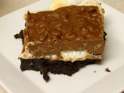 How to make Brownies with a twist!  (Chocolate Peanut Butter Marshmallow Rice Krispie) brownies