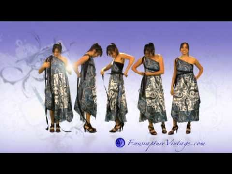 How to Tie your Enwrapture Vintage Goddess Maxi Scarf Multi Wear Dress. " Arachne Collection"
