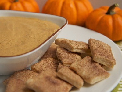 Pumpkin Pie Dip Recipe w. Cinnamon Sugar Pie Crust Bites