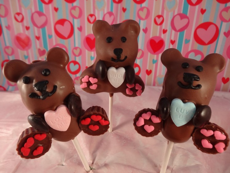 Valentine's Day Teddy Bear Cake Pops