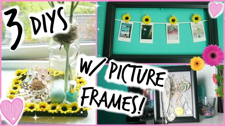 3 DIYS Using Picture Frames ♡ Room Decor