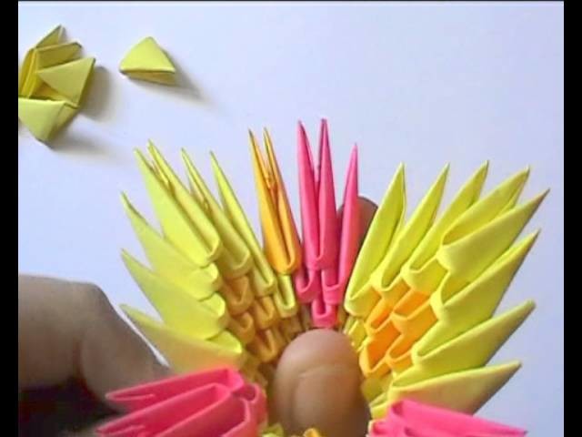 3D origami: flower basket