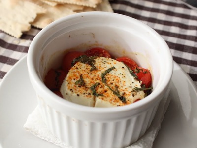 Baked Goat Cheese "Caprese" - Goat Cheese Baked with Tomatoes and Basil