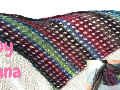 Crochet asymmetric scarf