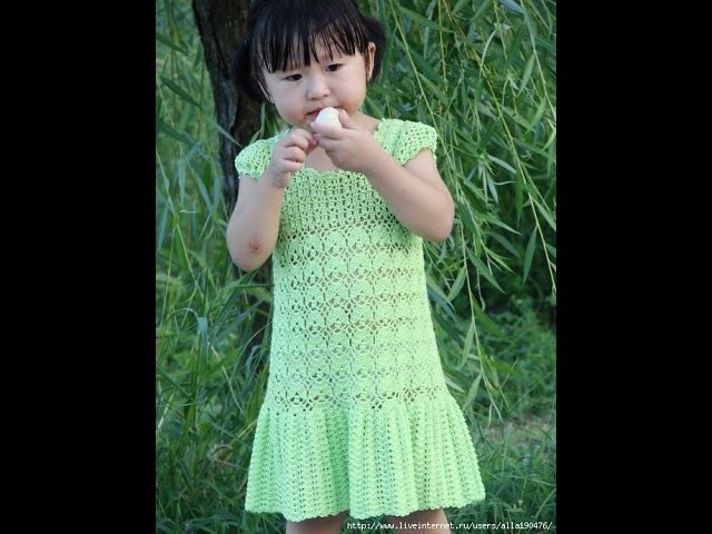 Crochet dress| How to crochet an easy shell stitch baby. girl's dress for beginners 46