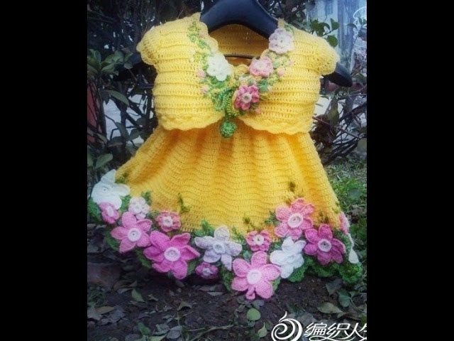 Crochet dress| How to crochet an easy shell stitch baby. girl's dress for beginners 53