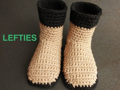 Crochet With Me Top for Boot Slippers - PART 2.2  (4 LEFTIES)