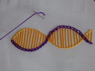 Hand Embroidery: Buttonhole Chain Stitch Waves