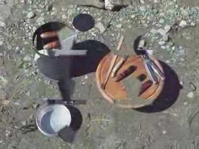 Homemade wood burning camp stove.