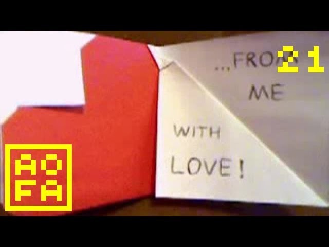 How to make an Origami Heart Card V (Valentine's Day) . for all (21)
