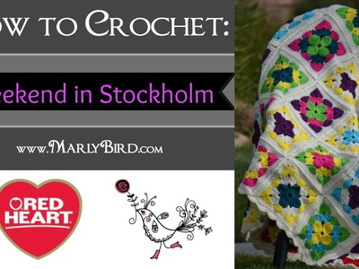 Learn to Crochet the Weekend in Stockholm Throw in Red Heart Super Saver Yarn
