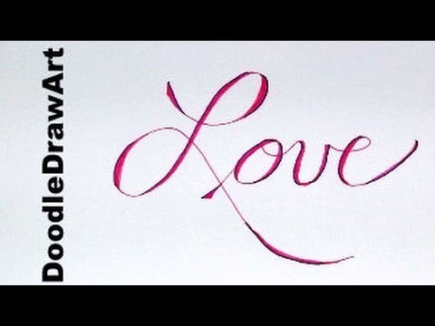 Lettering:  Love - Valentines Day Card, or Love Note!  step by step tutorial