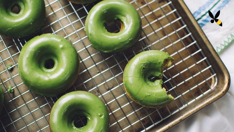 Matcha Green Tea Baked Donuts - Honeysuckle