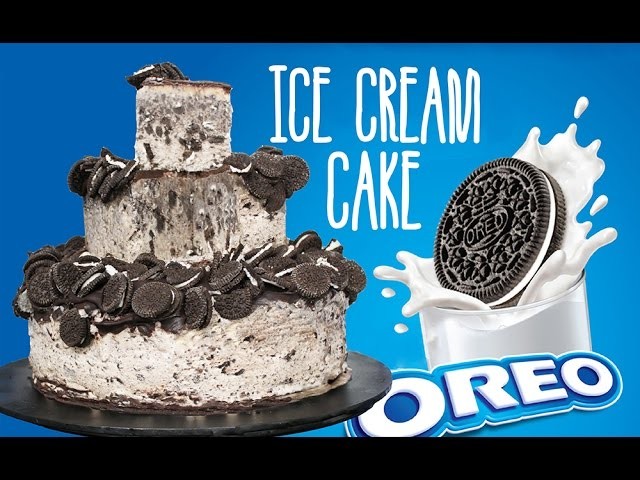 OREO Ice Cream Cake - 2 Tier Cookies & Cream Cake by Cupcake Addiction