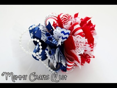 Patriotic flag loopy bow tutorial (hairbow tutorial) Day 2