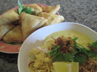 Samosas & Egg Noodles | Sweet Violet's Burmese Cuisine