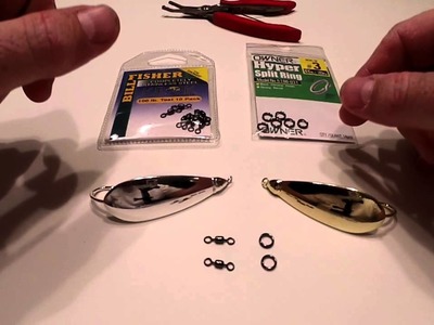 Adding split rings and swivels to spoon type lures