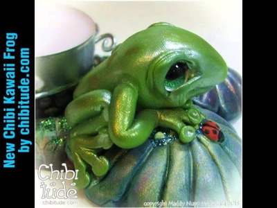 Cute Polymer Clay Kawaii Chibi Frog Candle Holder Sculpture #20130710058