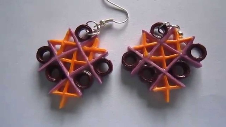 Handmade Jewelry - Paper Quilling TicTacToe Earrings  (Not Tutorial)