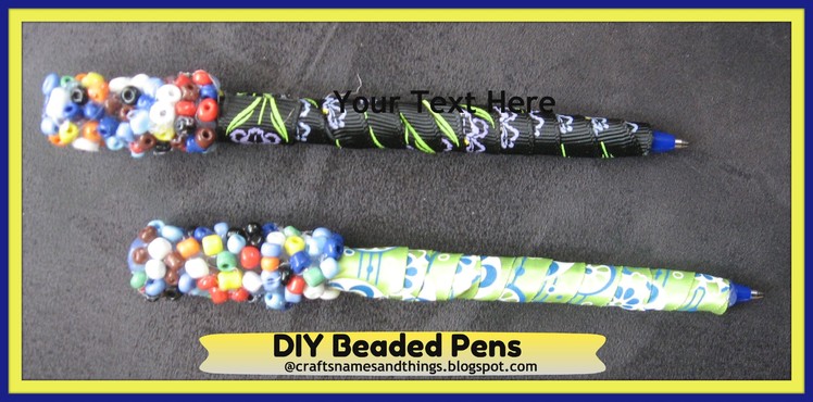 How to decorate your pens and pencils.  DIY Back-to-School Supplies.  DIY Beaded Pens tutorial