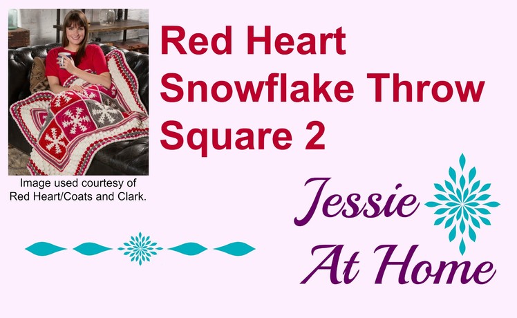 Snowflake Throw; Red Heart; Square 2